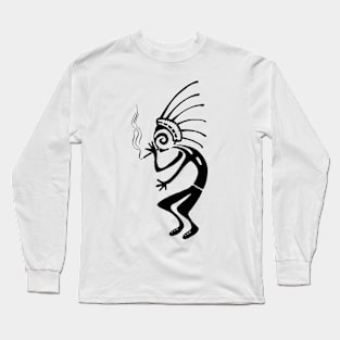 Kokopelli smoke weed black Long Sleeve T-Shirt